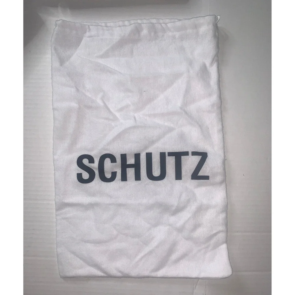 SCHUTZ Fairy Casual Linen Sandals Oyster Square Toe Sandal Size 5B With Dust Bag